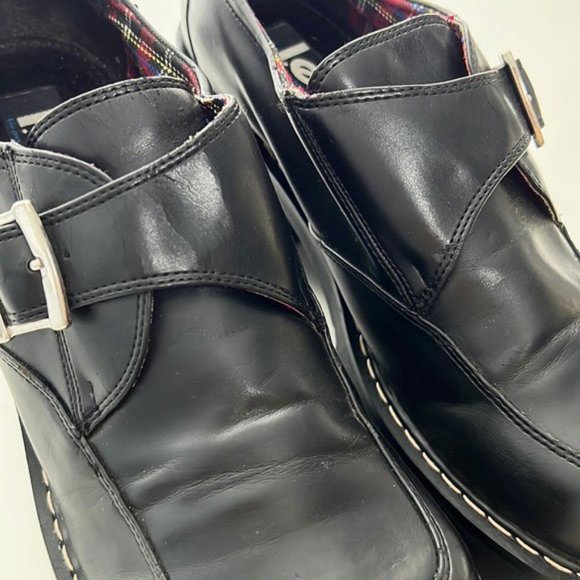 RARE L.E.I. Genuine Vintage 90s Black Chunky Platform Buckle Block Heels - Picture 16 of 16